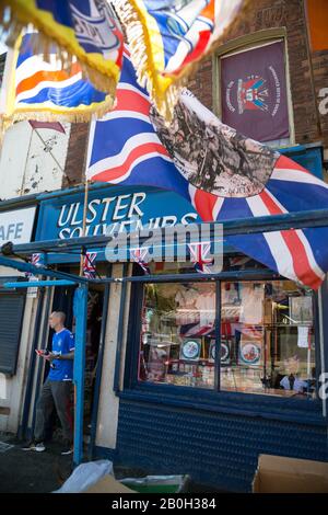 14.07.2019, Belfast, Northern Ireland, Great Britain - Ulster devotional objects, Shankill Road, Protestant part of West Belfast. 00A190714D367CAROEX. Stock Photo