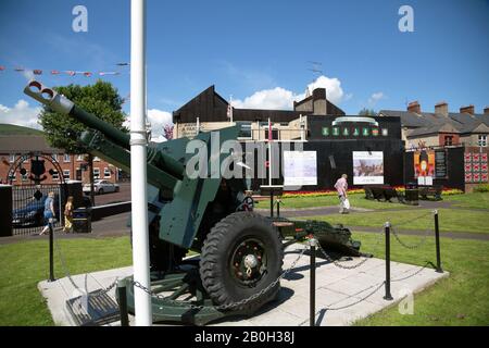 14.07.2019, Belfast, Northern Ireland, Great Britain - Memorial to Ulster units of the British Army in World War I, Shankill Road, Protestant part of Stock Photo