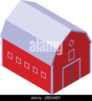 Farm barn icon, isometric style Stock Vector