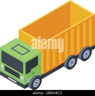 Farm truck icon, isometric style Stock Vector