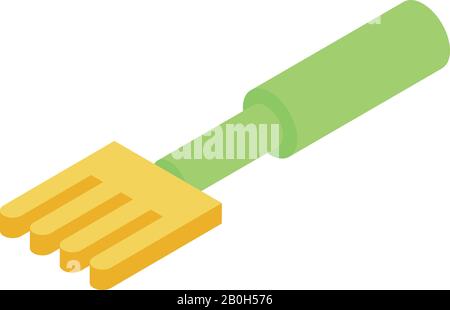 Plant pot fork icon, isometric style Stock Vector
