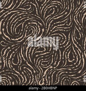 Abstract vector seamless pattern in black color from torn lines in the form of spirals of loops and curls.Texture for decoration of fabrics or Stock Vector