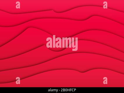 Abstract red background with wavy horizontal lines Stock Photo