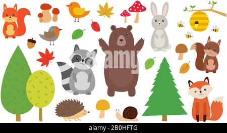 animals in the forest Stock Vector