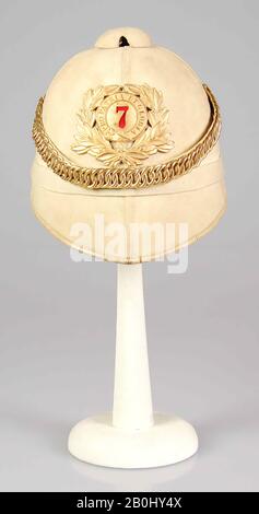 Military helmet, American, 1890–99, American, Wool, metal, leather Stock Photo