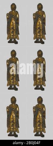 Statuette of Buddha, China, Tang dynasty (618–907) (?), Date 8th century, China, Gilt bronze, H. 4 15/16 in. (12.5 cm), Sculpture Stock Photo