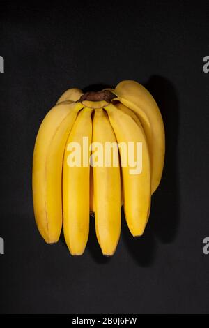 rotten banana, baby bananas, concrete stone, tropical fruit, stone background, natural tropical, natural sweetener Stock Photo