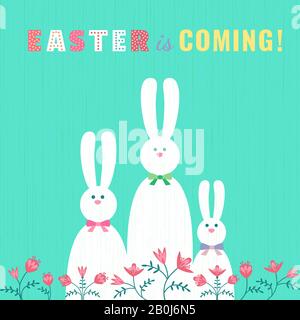 Happy Easter fancy hand drawn letters isolated Stock Vector