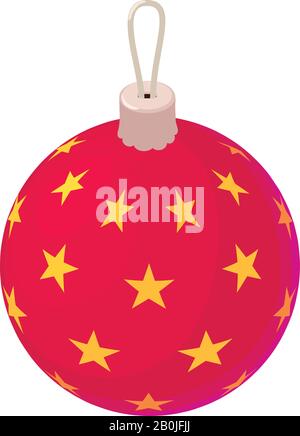Christmas tree ball toy icon. Isometric of christmas tree ball toy vector icon for web design isolated on white background Stock Vector