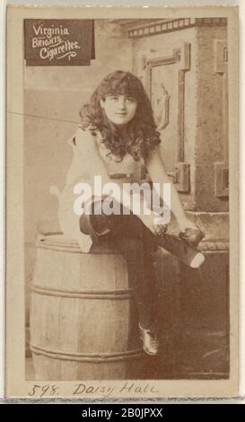 Issued by Allen & Ginter, Card 598, Daisy Hall, from the Actors and Actresses series (N45, Type 2) for Virginia Brights Cigarettes, ca. 1888, Albumen photograph, Sheet: 2 3/4 x 1 3/8 in. (7 x 3.5 cm Stock Photo
