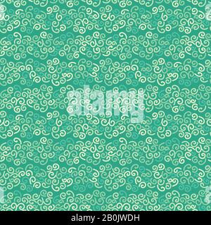 ocean waves texture seamless vector striped horizontal pattern in green color Stock Vector