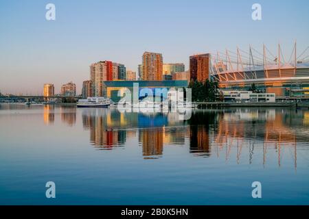 Harbour Convention Centre and Yaletown Condominium towers, False Creek skyline, Vancouver, British Columbia, Canada Stock Photo