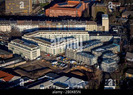 , Aerial photo, construction site SWD project Witzelstraße, new office building, Düsseldorf, Rhineland, North Rhine-Westphalia, Germany, construction Stock Photo