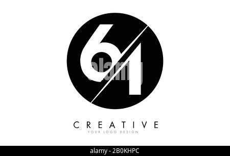 Creative and modern number 61 logo design concept template, isolated on ...