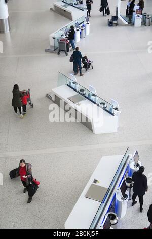 Overview of the JetBlue terminal at JFK airport in New York City, USA Stock Photo