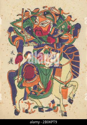 One hundred thirty-five woodblock prints including New Year's pictures (nianhua), door gods, historical figures and Taoist deities, China, 19th–20th century, China, Polychrome woodblock print; ink and color on paper, Image: 18 1/8 in. × 11 in. (46 × 27.9 cm), Prints Stock Photo