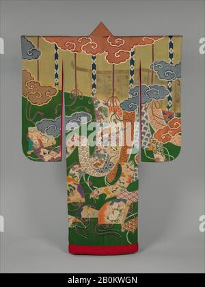 Hiōgi Over Robe (Uchikake) with Design of Bamboo Blinds, Curtain Screens ...