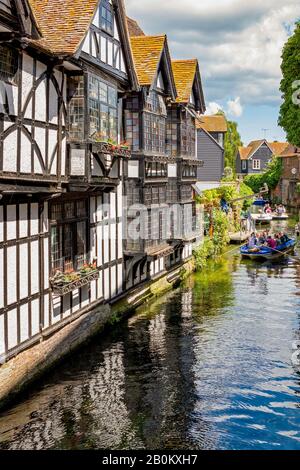 River Stour by the Old Weavers House in Canterbury, UK Stock Photo