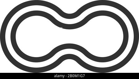 Linear Infinity loop symbol. Circle icon. Flat design. Minimal and simple. Stock Vector illustration isolated on white background. Stock Vector