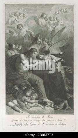 Christ giving the Sacred Host to the kneeling Saint Catherine of Siena ...