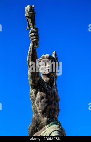 Liberty Statue on Gellert Hill, Budapest, Hungary Stock Photo