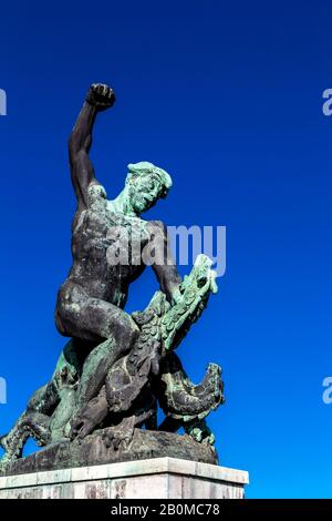 Liberty Statue on Gellert Hill, Budapest, Hungary Stock Photo