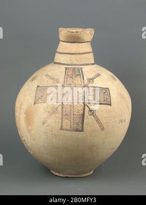 Jug, Cypriot, Cypro-Archaic I, Date 750–600 B.C., Cypriot, Terracotta, 10 1/4in. (26cm), Vases Stock Photo