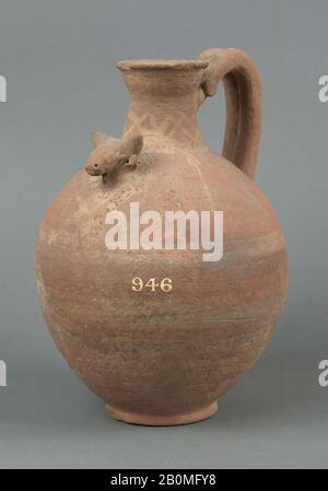 Jug, Cypriot, Cypro-Archaic II, Date 600–480 B.C., Cypriot, Terracotta, 7 3/16in. (18.3cm), Vases Stock Photo