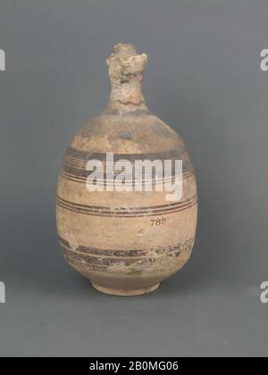 Jug, Cypriot, Cypro-Archaic II, Date 600–480 B.C., Cypriot, Terracotta, 9in. (22.9cm), Vases Stock Photo