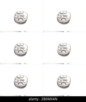 Stamp seal, Sasanian, Sasanian, Date ca. 3rd–7th century A.D., From Mesopotamia, Ctesiphon, Sasanian, Hematite, Diam. 1.2 cm x Th. .8 cm, Stone-Stamp Seals Stock Photo