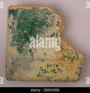 Tile Fragment, Tile fragment, 9th century, Attributed to Iraq, Samarra, Earthenware; glazed, Ceramics-Tiles Stock Photo