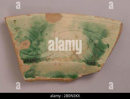 Fragment, 9th century, Attributed to Iraq, Earthenware; painted on opaque white glaze, Ceramics Stock Photo