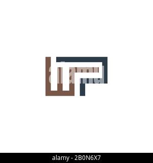 Initial letter wp or pw logo design template Stock Vector