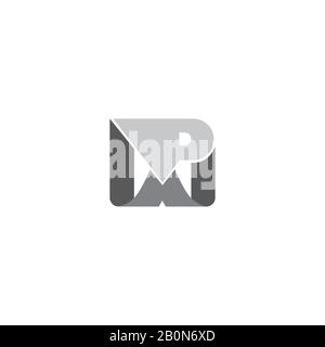 Initial letter wp or pw logo design template Stock Vector