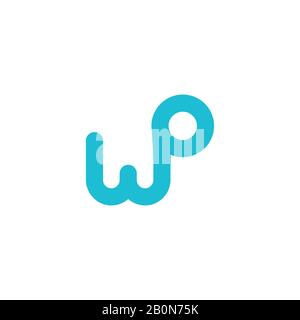 Initial letter wp or pw logo design template Stock Vector