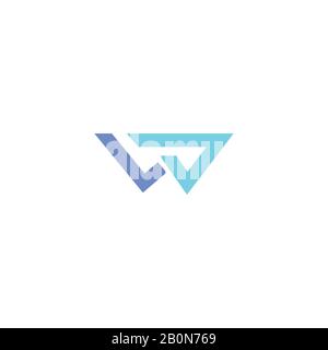 Initial letter wp or pw logo design template Stock Vector