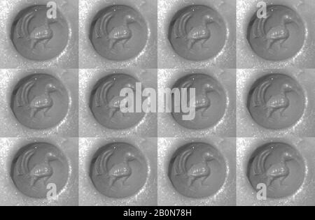 Stamp seal, Sasanian, Sasanian, Date ca. 3rd–7th century A.D., Iran, Qasr-i Abu Nasr, Sasanian, Carnelian, Diam. .8 cm x Th. .3 cm, Stone-Stamp Seals Stock Photo