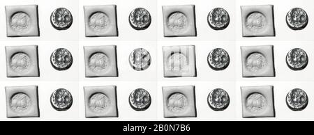 Stamp seal, Sasanian, Sasanian, Date ca. 3rd–7th century A.D., Iran, Sasanian, Jasper, 0.31 in. (0.79 cm), Stone-Stamp Seals Stock Photo