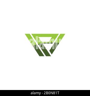 Initial letter wp or pw logo design template Stock Vector