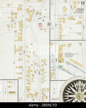Image 12 of Sanborn Fire Insurance Map from Clinton, Worcester County, Massachusetts. Jun 1899. 12 Sheet(s), America, street map with a Nineteenth Century compass