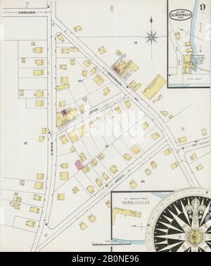 Image 9 of Sanborn Fire Insurance Map from South Norwalk, Fairfield County, Connecticut. Jul 1895. 11 Sheet(s), America, street map with a Nineteenth Century compass Stock Photo