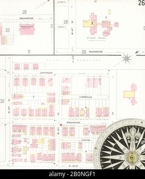 Image 33 of Sanborn Fire Insurance Map from Wilmington, New Castle County, Delaware. 1901. 80 Sheet(s), America, street map with a Nineteenth Century compass Stock Photo