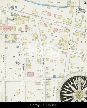 Image 2 of Sanborn Fire Insurance Map from Keyport, Monmouth County, New Jersey. Nov 1891. 5 Sheet(s), America, street map with a Nineteenth Century compass Stock Photo