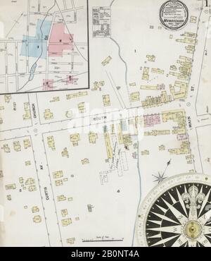 Image 1 of Sanborn Fire Insurance Map from Manasquan, Monmouth County, New Jersey. Mar 1889. 2 Sheet(s), America, street map with a Nineteenth Century compass Stock Photo