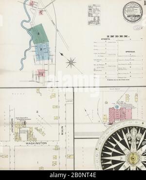 Image 1 of Sanborn Fire Insurance Map from Matawan, Monmouth County, New Jersey. Jul 1886. 3 Sheet(s), America, street map with a Nineteenth Century compass Stock Photo