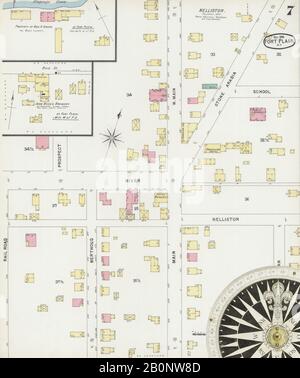 Image 7 of Sanborn Fire Insurance Map from Fort Plain, Montgomery County, New York. Dec 1896. 7 Sheet(s). Includes Nelliston, America, street map with a Nineteenth Century compass Stock Photo
