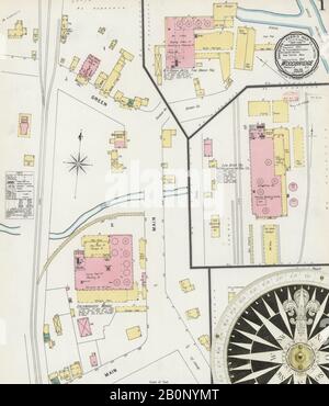 Image 1 of Sanborn Fire Insurance Map from Woodbridge, Middlesex County, New Jersey. Apr 1896. 2 Sheet(s), America, street map with a Nineteenth Century compass Stock Photo