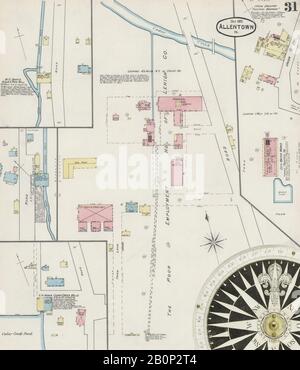 Image 31 of Sanborn Fire Insurance Map from Allentown, Lehigh County, Pennsylvania. Oct 1891. 32 Sheet(s), America, street map with a Nineteenth Century compass Stock Photo