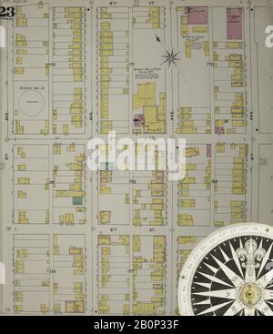 Image 24 of Sanborn Fire Insurance Map from Altoona, Blair County, Pennsylvania. 1894. 43 Sheet(s). Bound, America, street map with a Nineteenth Century compass Stock Photo