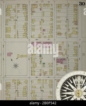 Image 31 of Sanborn Fire Insurance Map from Altoona, Blair County, Pennsylvania. 1894. 43 Sheet(s). Bound, America, street map with a Nineteenth Century compass Stock Photo